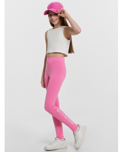 Легинсы розовое саше +печать