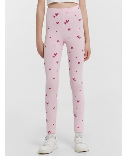 Легинсы сердечки на розовом
