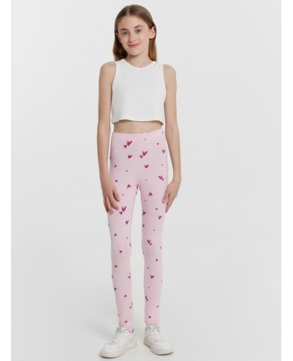 Легинсы сердечки на розовом