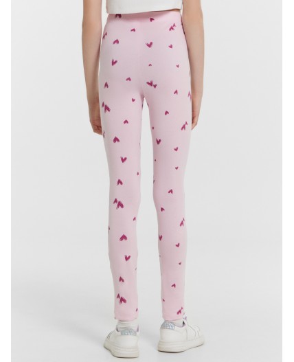 Легинсы сердечки на розовом