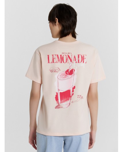 Футболка нежно -розовый +печать