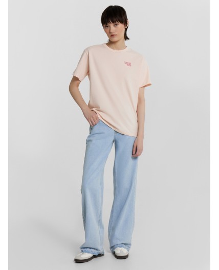 Футболка нежно -розовый +печать