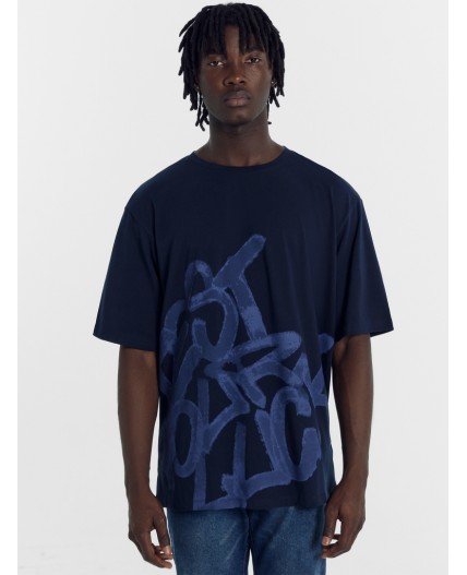 Футболка синий +печать