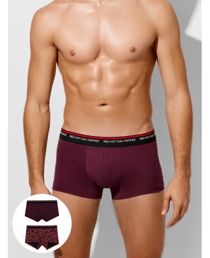 Трусы винный +перчики на черном