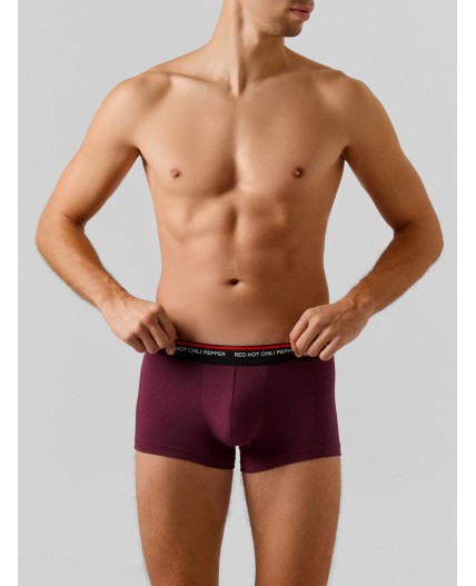 Трусы винный +перчики на черном