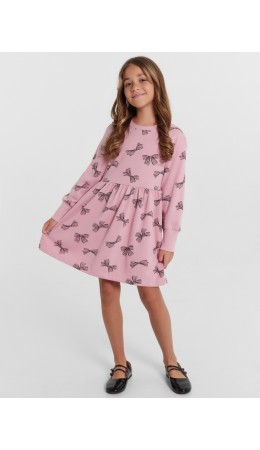 Платье бантики на пыльно -розовом