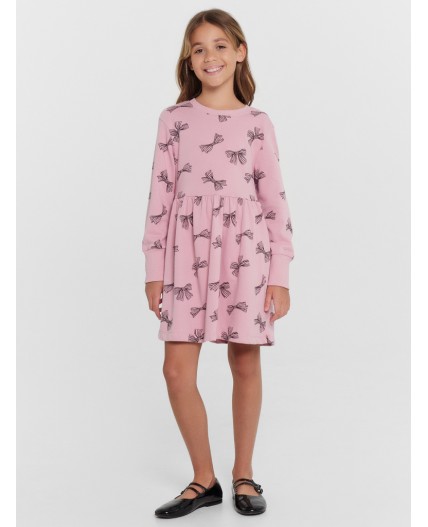 Платье бантики на пыльно -розовом