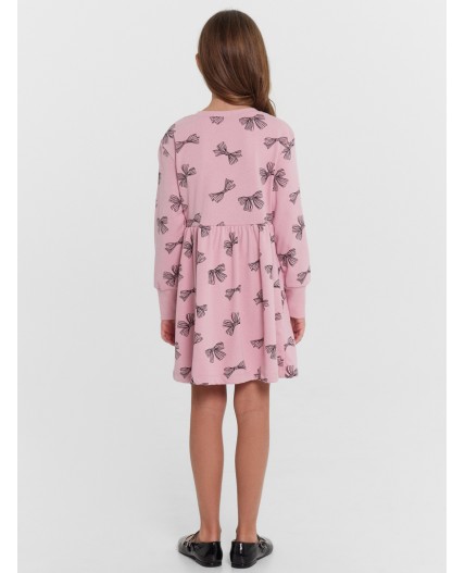 Платье бантики на пыльно -розовом