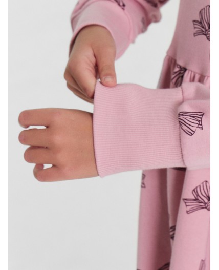 Платье бантики на пыльно -розовом