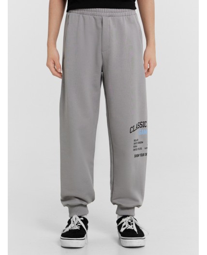 Брюки серый +печать1