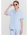 Рубашка полоска на голубом