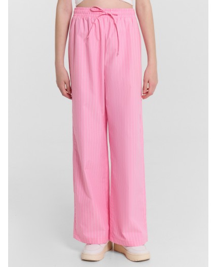 Брюки полоска на розовом
