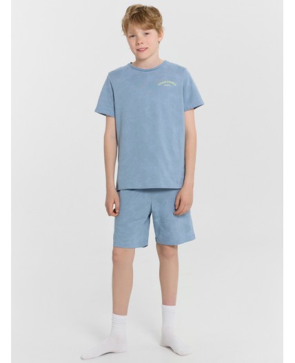 Комплект серо -синий acid wash +печать