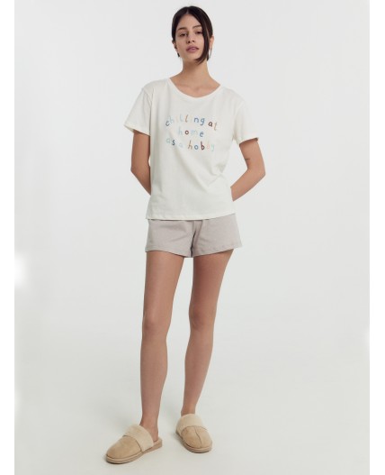 Комплект св.молочный +горошек на пепельном