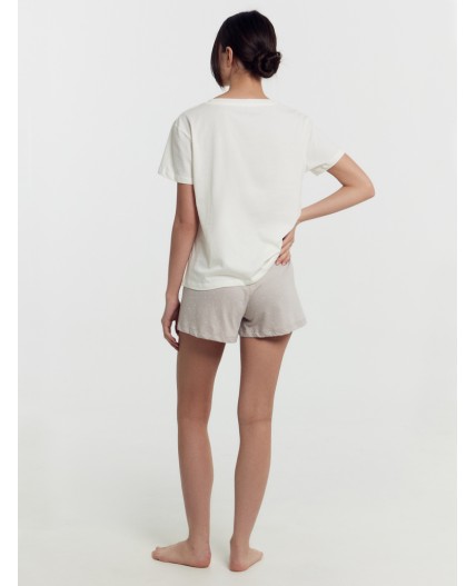 Комплект св.молочный +горошек на пепельном