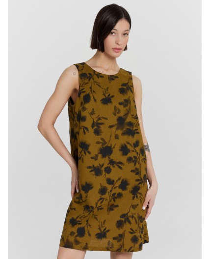 Платье акварельные цветы на пихте