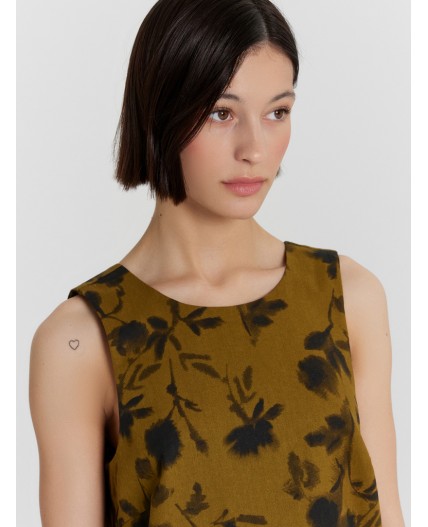 Платье акварельные цветы на пихте