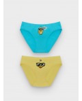 Трусы ярко -желтый +синий +печать