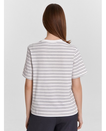 Футболка т.синяя полоска на белом