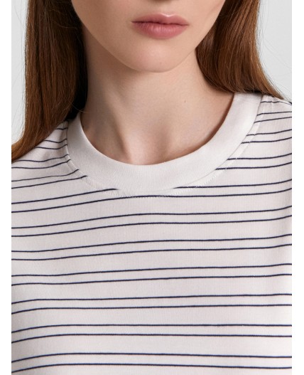 Футболка т.синяя полоска на белом