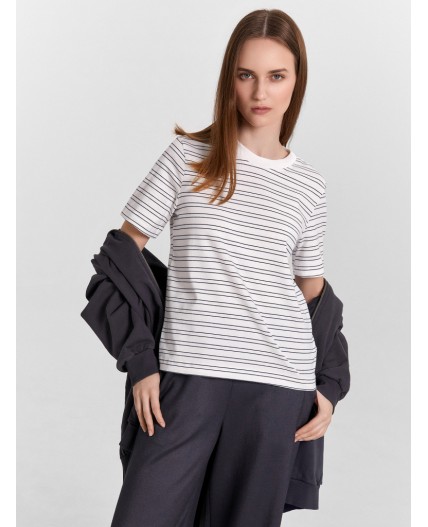 Футболка т.синяя полоска на белом