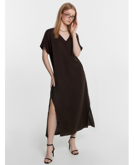Платье домашнее т.коричневый