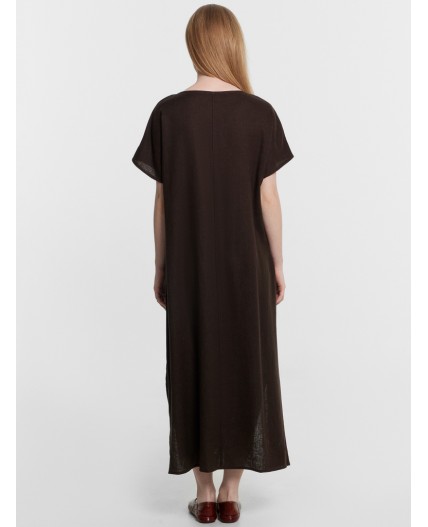 Платье домашнее т.коричневый