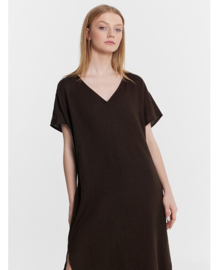 Платье домашнее т.коричневый