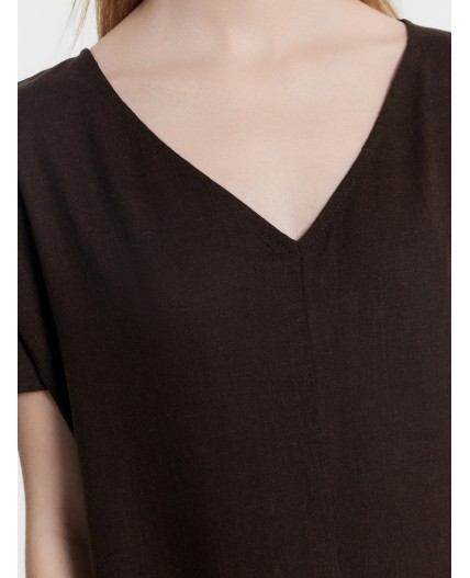 Платье домашнее т.коричневый