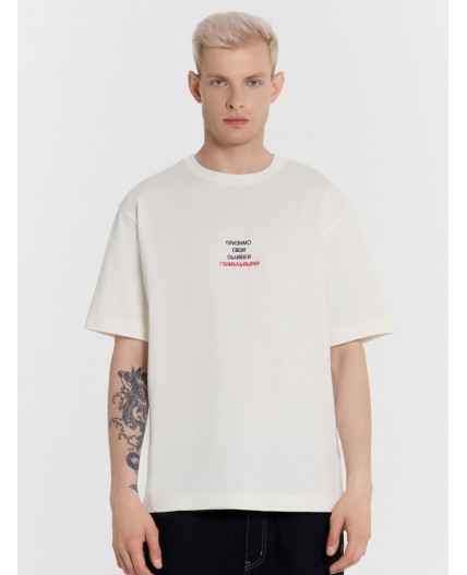 Футболка св.молочный +печать
