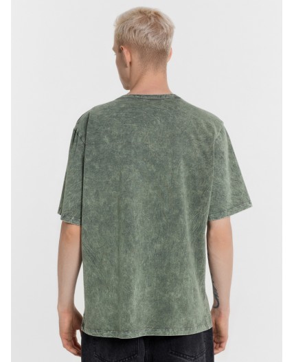 Футболка ACID WASH серый +печать