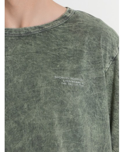 Футболка ACID WASH серый +печать