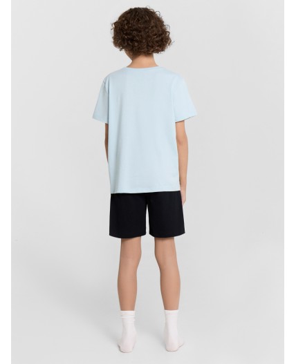 Пижама голубая дымка +черный +печать