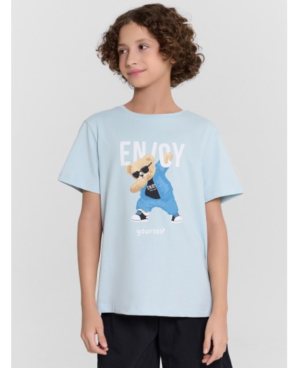 Пижама голубая дымка +черный +печать