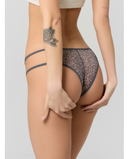 Трусы мелкий рисунок на т.сером