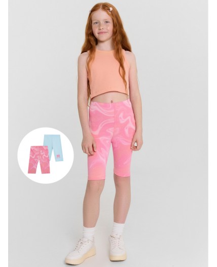 Шорты розовые разводы +голубое небо