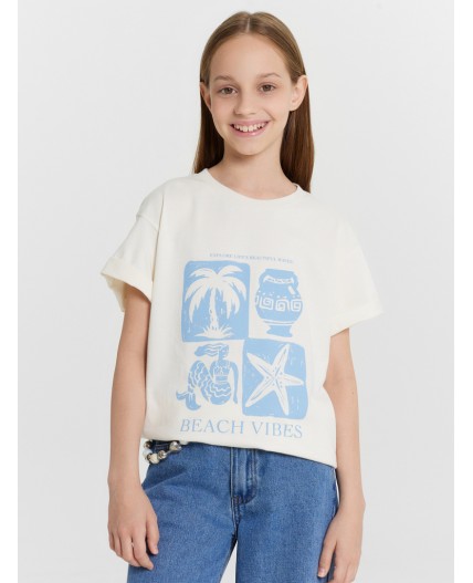 Футболка молочный +печать1