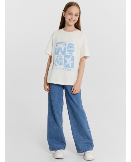 Футболка молочный +печать1