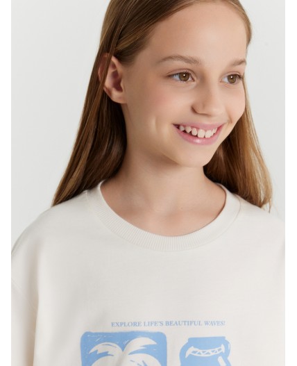 Футболка молочный +печать1