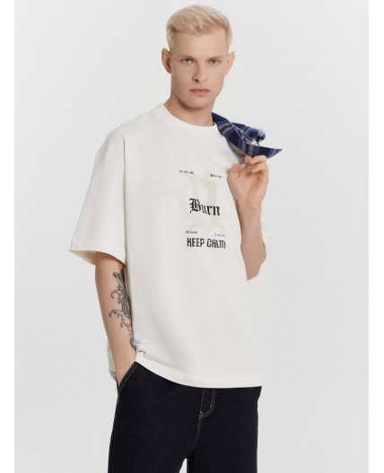 Футболка св.молочный +печать