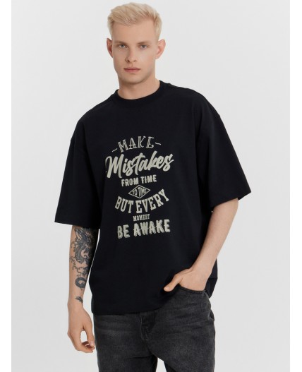 Футболка черный +печать