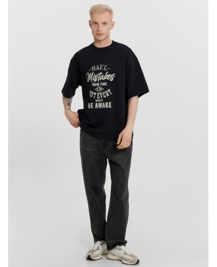 Футболка черный +печать