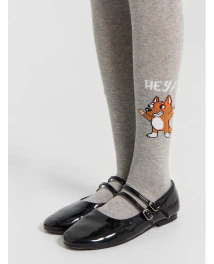 Колготки серый меланж