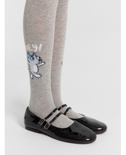 Колготки серый меланж