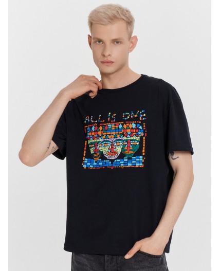 Футболка черный +печать