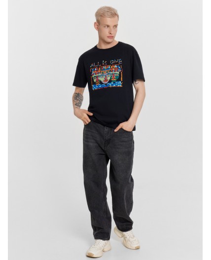 Футболка черный +печать