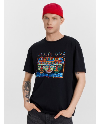 Футболка черный +печать