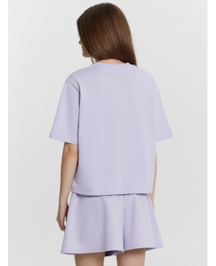 Футболка лиловый вереск +печать