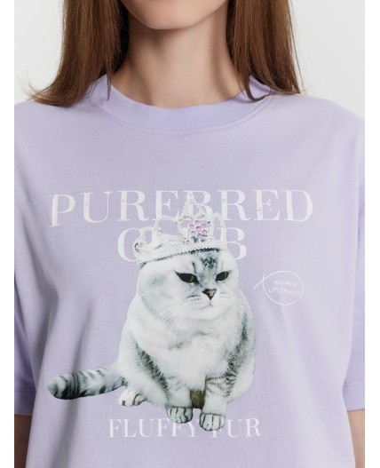 Футболка лиловый вереск +печать