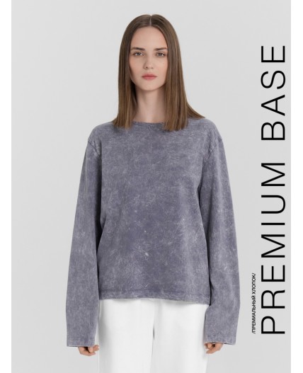 Джемпер ACID WASH серый +печать